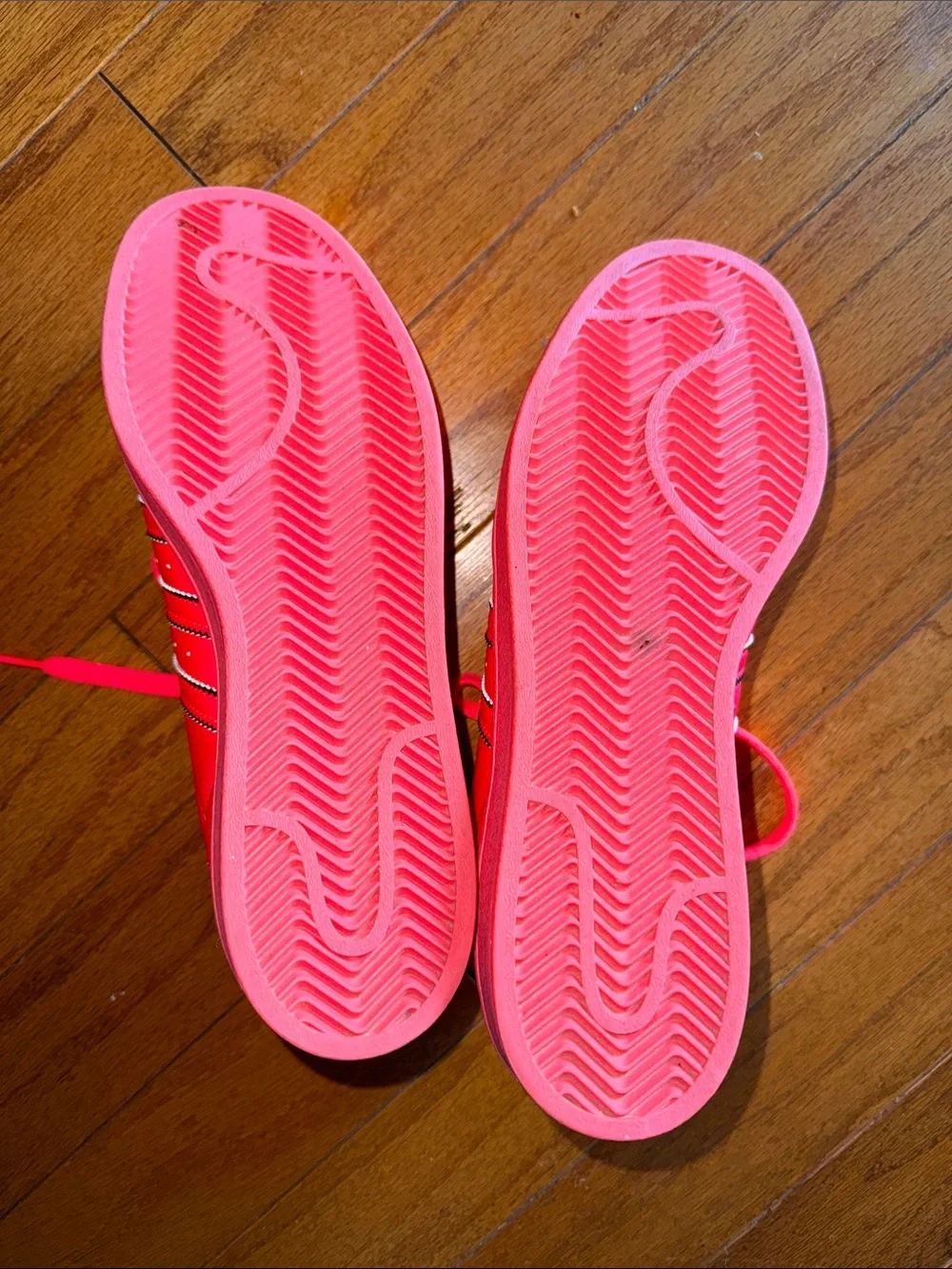adidas Neon Orange Shell Toe Sneakers